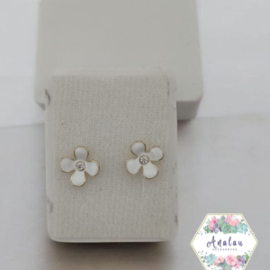 ARETES FOLR BLANCA 1 PIEDRA INCRUSTADA
