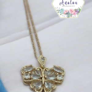 COLLAR MARIPOSA PIEDRA BLANCA