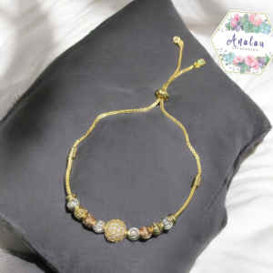 PULSERA 3 COLORES BOLA INCRUSTADA
