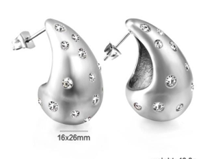 ARETE GOTA PLATA CON PIEDRAS