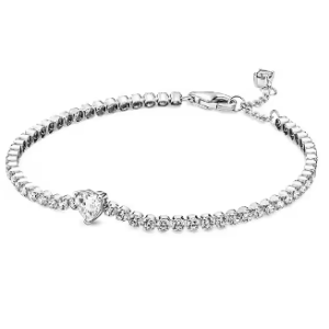 BRAZALETE CADENA DE SERPIENTE PLATA DE LEY 925 PIEDRA CORAZON BLANCA EXQUISITO 18CM