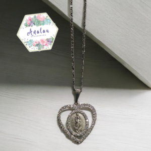 COLLAR PLATA VIRGEN CORAZON