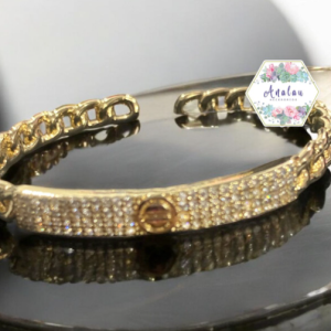 PULSERA BRAZALETE CARTIER INCRUSTADA CON ESLABON