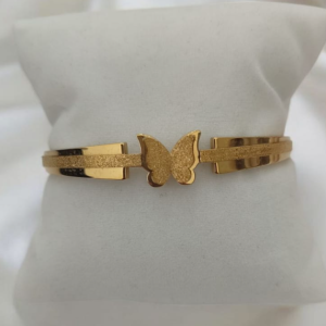 PULSERA DORADA 1 MARIPOSA LINEA EN MEDIO