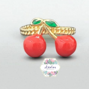 ANILLO CEREZA CLASICO DOS HOJAS