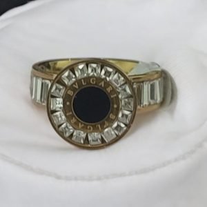 ANILLO DORADO NEGRO BVLGARY N7
