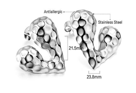 ARETE CORAZON PLATA MEDIANO INCRUSTACIONES CIRCULO