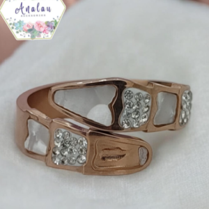 ANILLO ROSA CON BLANCO SERPIENTE