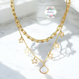 COLLAR TRIPLE 6 ESTRELLAS 1 CONCHA