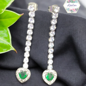 ARETE LARGO PLATA VERDE