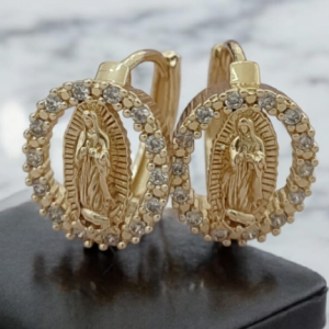 ARETES VIRGEN BLANCOS CIRCULAR