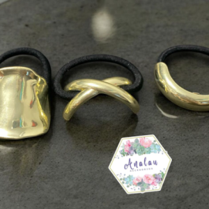 LIGAS PARA EL CABELLO CON ADORNO DORADO