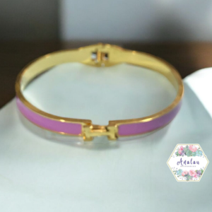 BRAZALETE LILA DORADO HERMESS