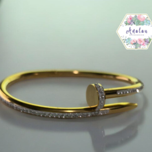 BRAZALETTE DORADO INCRUSTADO CLAVO