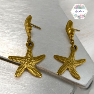 ARETE ESTRELA Y CARACOL DOBLE 2 DORADO