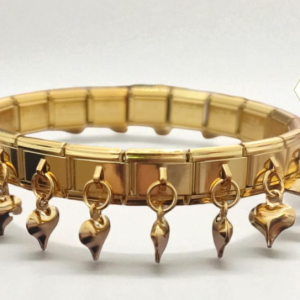 PULSERA IATLIANA DORADA DE CORAZONES DORADO
