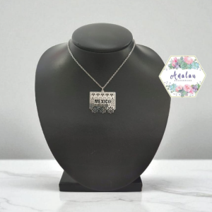 COLLAR MEXICO PLATA 3 FLORES