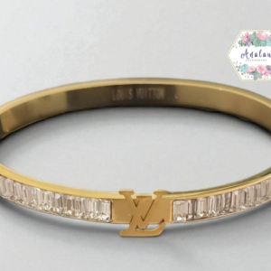 PULSERA LV DORADA INCRUSTADA