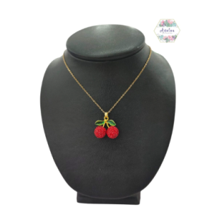 COLLAR CEREZA INCRUSTADA ROJA