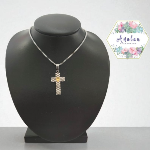 COLLAR CRUZ PLATA ROLEX DORADO