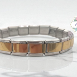 PULSERA ITALIANA DORADO CON PLATA