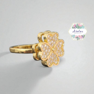 ANILLO TREBOL GIRATORIO 4 CORAZON