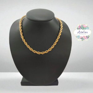COLLAR TRENZADO DORADO GRUESO