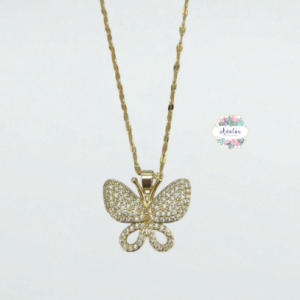 COLLAR MARIPOSA INCRUSTADO DORADO