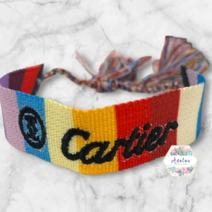 PULSERA CARTIER RECTAGULOS DE COLORES TELA