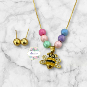 COLLAR DE ABEJA BOLITAS DE COLORES