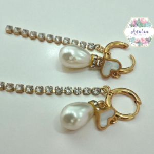 ARETES ARRAADA PERLAS ORAZO BLANCO