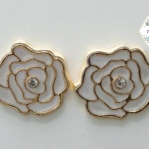 ARETE FLOR BLANCA 1 PIEDRA