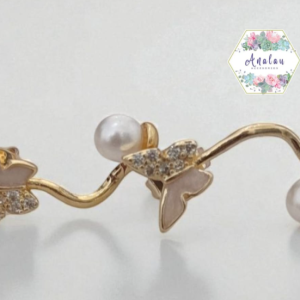 ARETE MARIPOSA CON PERLA B LANCA LARGO