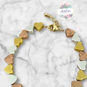 PULSERA DE CORAZONES DE 3 COLORES