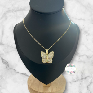 COLLAR MARIPOSA INCRUSTADO SE ABRE ALAS INCRUSTADO