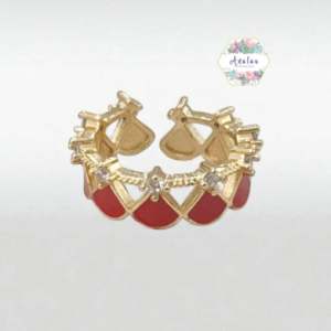 ANILLO DORADO ROJO