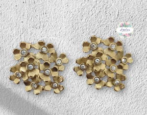 ARETE VARIAS FLORES DORADO