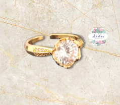 ANILLO DORADO DIAMANTE BLANCO