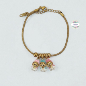 PULSERA 3 NIÑAS DORADA