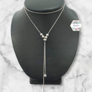 COLLAR LARGO AJUSTABLE PLATEADO