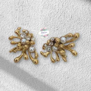 ARETES DE ALGA CON PERLA