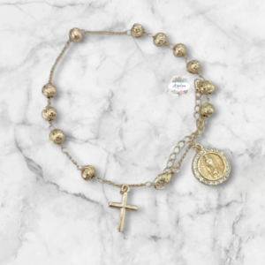 DECENARIO DORADO DE LA VIRGEN BOLAS GRANDES