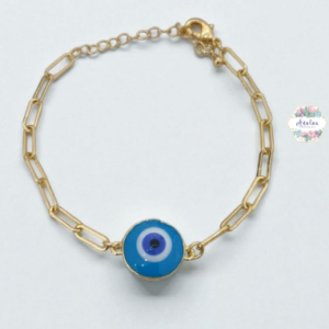 PULSERA CON OJO TURCO GRANDE AZUL
