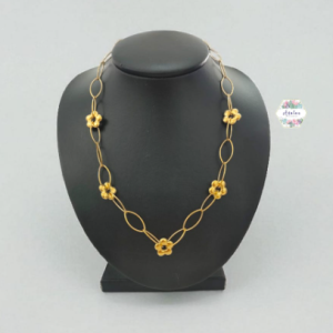 COLLAR DE FLORES DORADO