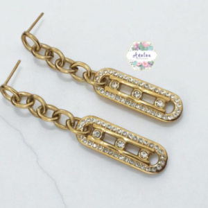 ARETES LARGOS INCRUSTADOS