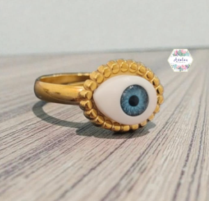 ANILLO DE OJO 3D DORADO