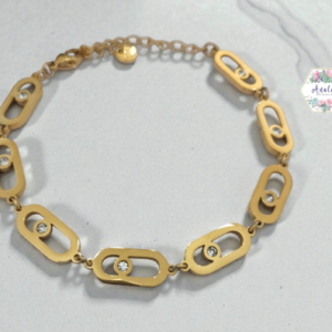 PULSERA DORADA CON MINI DIAMANTES