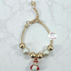 PULSERA CO MONO DE NIEVE CON PERLAS