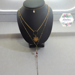 COLLAR 3 TIRAS CON PIEDRAS VARIAS
