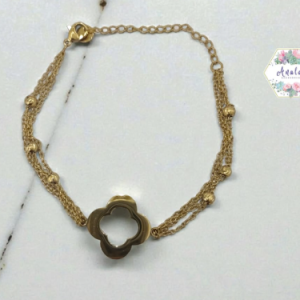 PLSERA DE VARIAS CADENAS Y UNA FLOR